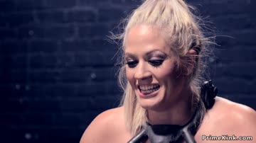 Busty bound blonde gets anal toyed