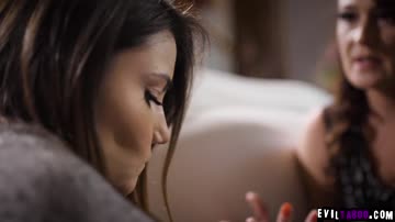 Horny Lesbian aunt manipulates teen niece
