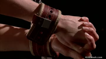 Slave shackled and strapped to a Sybian