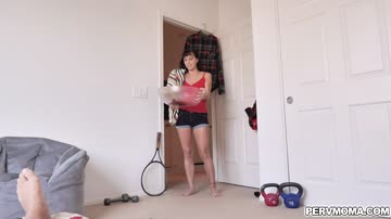 Stepmom pleasures her stepsons dick with her mouth