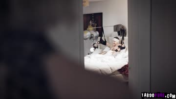 Injured Codey has a boner and stepmom Kit is there to help him feels better