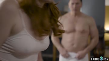 Naive redhead teen babysitter analyzed by an old man
