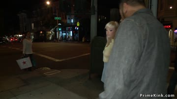 Shaved cunt blonde banged in public
