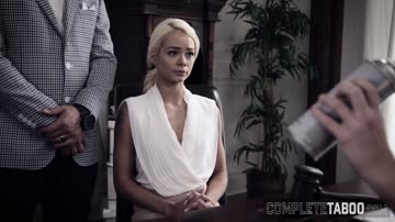 Blonde teen gives blowjob