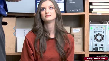 Loss prevention officer fucks brunette teen who stole clothes
