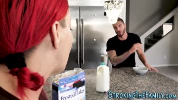 Busty stepsis gets clit rubbed