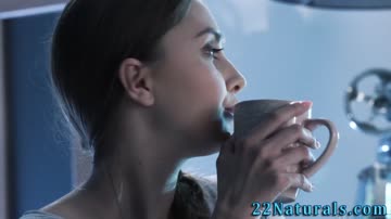 Horny teen babe wanks cock for cumshot