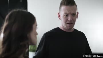 Brunette and bf try to scam stepdad with anal and dp sexvid