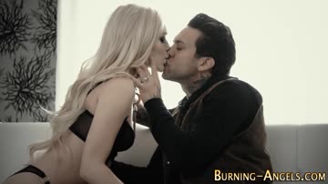 Tattooed goth sucks dick then gets smashed