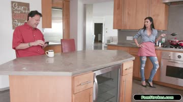 Busty stepmom deepthroats and rides on her stepsons big cock