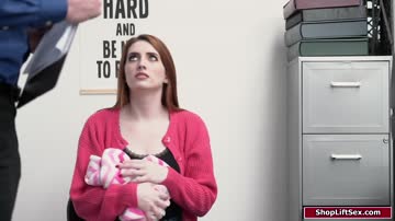 Redhead thief sucks and rides officers dick to get free