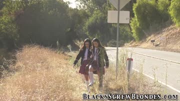 Teen students share black cock