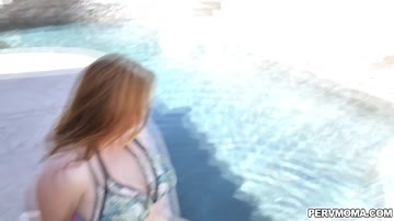 Horny redhead mom Summer Hart trips off her bikini