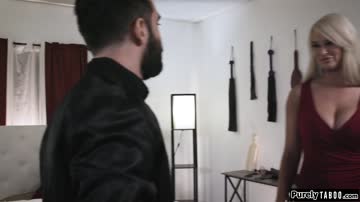 Male escort ass spanked and facesitted by his busty mistress