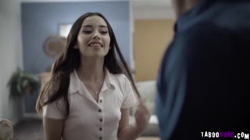 Aria Lee sucking Derrick huge man meat taking it deep down her throat