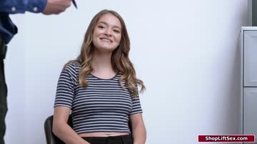Brunette thief agrees to get fucked in exchange for freedom