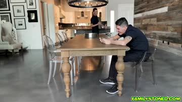 Stepbros fucks Ledas tight pussy and mouth so hard
