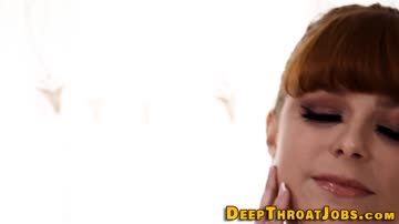 Milf redhead deep throats long shlong