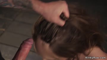 Tied brunette slave anal fucked
