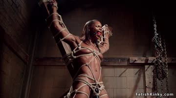 Tight tied ebony hard whipped