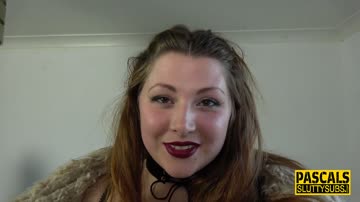 Throated curvy submissive gets spermed