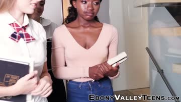 Horny black teenager bounces on cock