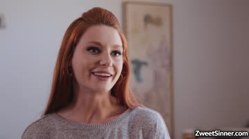 Redhead teen seduces and fucks with older stepbro