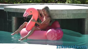 Doggystyled skinny babe sucks in sixtynine