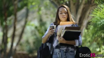 Latina teen sucks and rides cock
