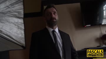Bdsm whore gargles on Pascals cum