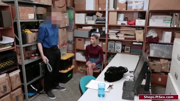 Officer does stripsearch and fucks a sexy blonde shoplifter
