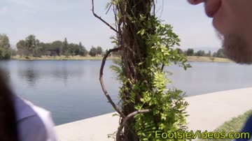 Teenager feet get spunked over