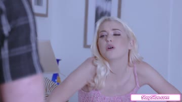 Blonde stepsis fucked by stepbro for damaging his car