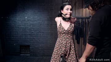 Brunette sub likes bondage and pain