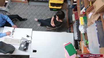 Latina shoplifter gives in and gets fucked by officer