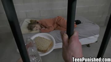 Zac pushes teen Cleo down on the bunk and plows her doggystyle