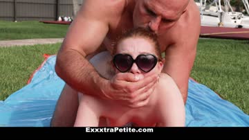 Horny Petite Redhead Gets Wet With A Huge Cock
