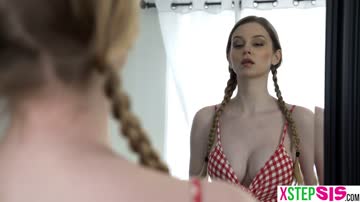 My huge boobs stepsister gets ready for a redneck party