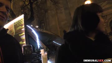 Little brunette rides cock