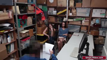 2 female thieves work their way out by sucking the officer