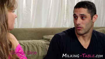 Sex therapist teen under milking table