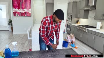 Petite teen housekeeper fucked by disappointed black boss