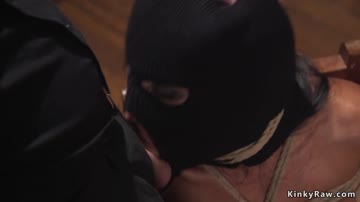 Huge tits masked babe banged in bondage