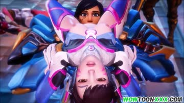 Naughty 3D Overwatch babes get anal ramming