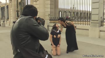 Spinner slut disgraced in public Madrid
