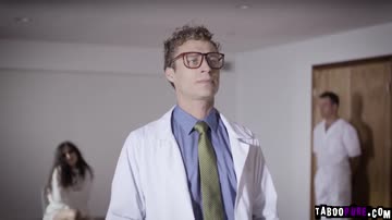 Horny doctors threatens Emily Willis if she wont let them fuck her
