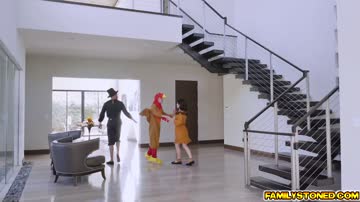The cock sucking gals goes down on their knees for oral service