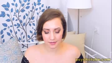 Seductive Brunette Sucking Dildo On Web Cam