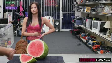 Sexy brunette Alexis Deen pleasures Shawns dick for money