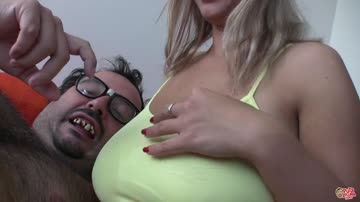 wendy westy the lovely blonde with big tits, fucks the ugliest, hairiest man in the world.